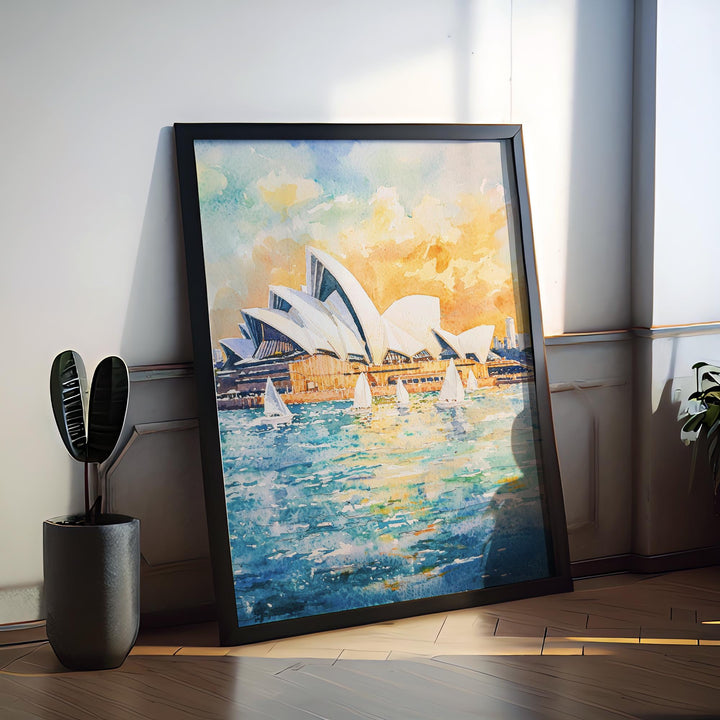 Sydney Opera House Watercolor Poster Sydney Opera House Travel Print Sydney Opera House Wall Art Sydney Opera House Painting Australia