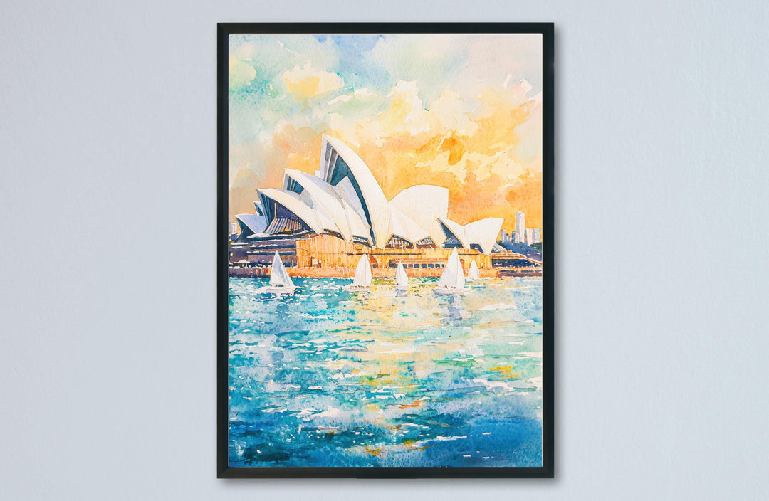 Sydney Opera House Watercolor Poster Sydney Opera House Travel Print Sydney Opera House Wall Art Sydney Opera House Painting Australia