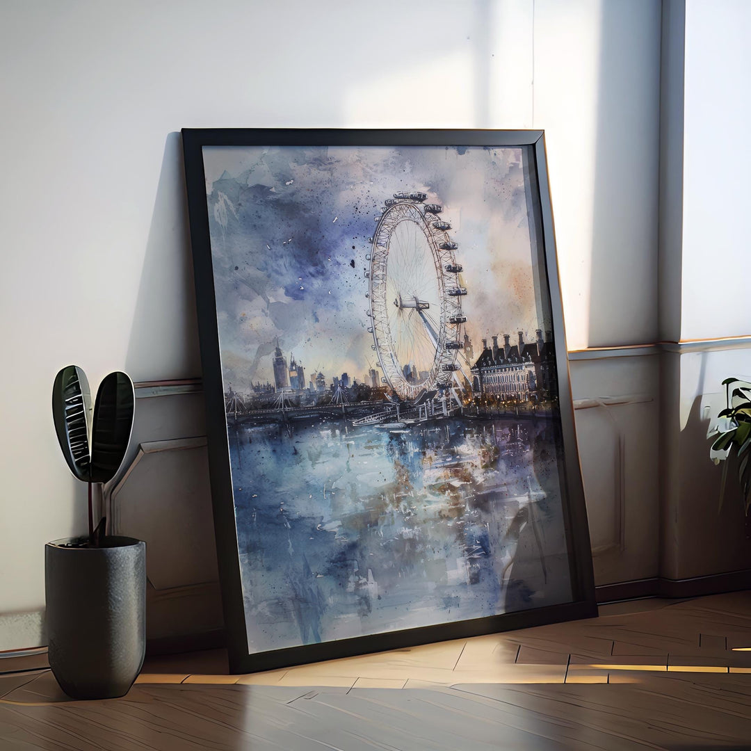 London Watercolor Poster London Travel Print London Wall Art London Cityscape Painting London Souvenir UK Decor