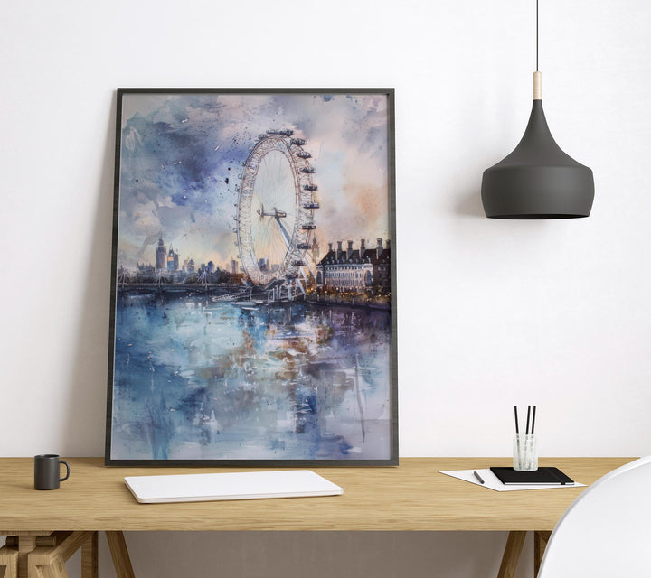 London Watercolor Poster London Travel Print London Wall Art London Cityscape Painting London Souvenir UK Decor