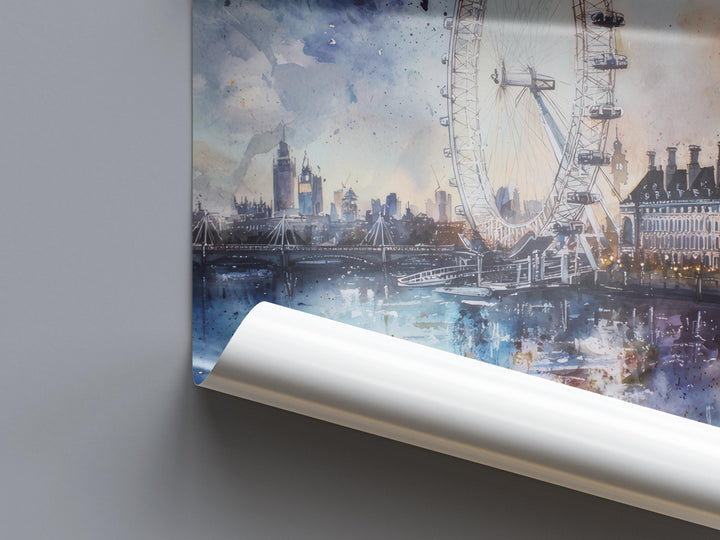 London Watercolor Poster London Travel Print London Wall Art London Cityscape Painting London Souvenir UK Decor