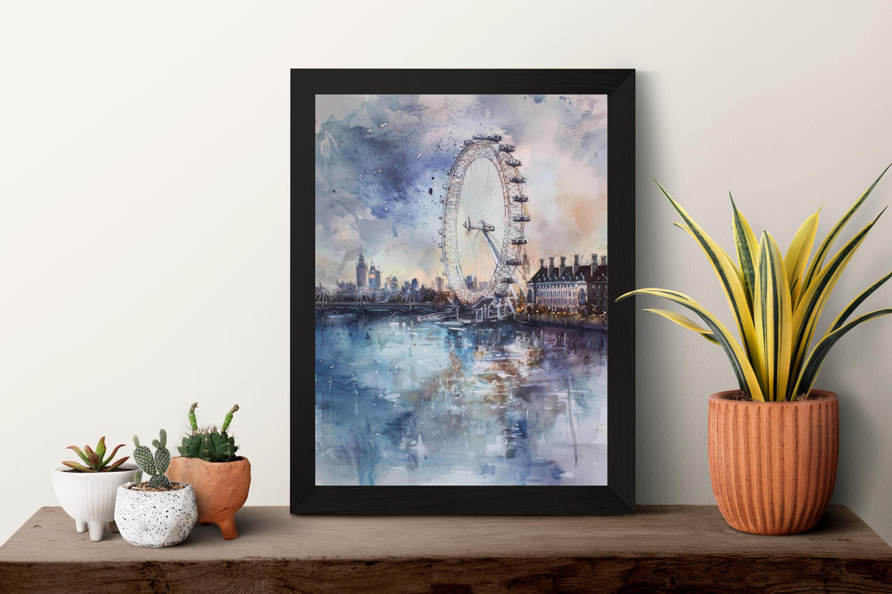 London Watercolor Poster London Travel Print London Wall Art London Cityscape Painting London Souvenir UK Decor