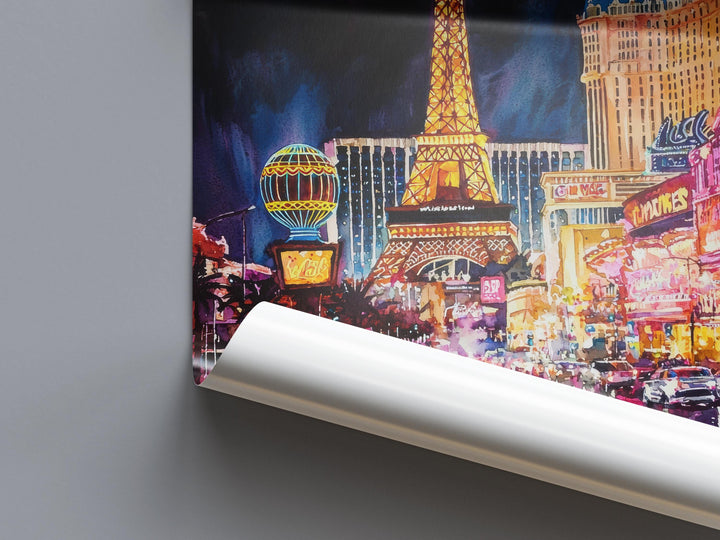 Las Vegas Watercolor Poster Las Vegas Travel Print Las Vegas Wall Art Las Vegas Cityscape Painting Las Vegas Souvenir USA Decor