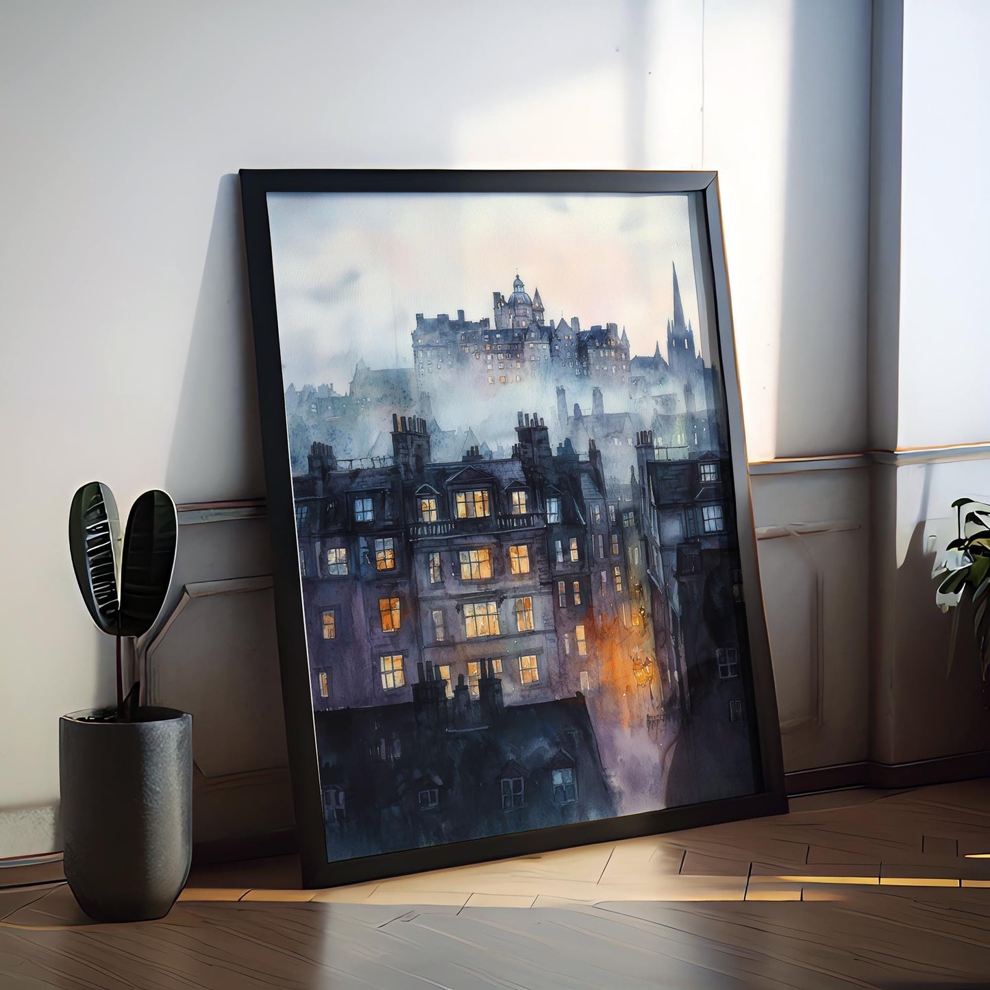 Edinburgh Watercolor Poster Edinburgh Travel Print Edinburgh Wall Art Edinburgh Cityscape Painting Edinburgh Souvenir Scotland Decor