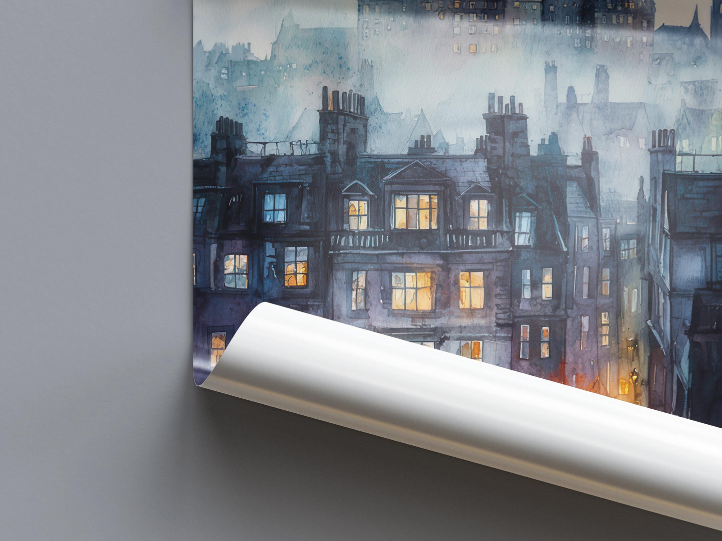 Edinburgh Watercolor Poster Edinburgh Travel Print Edinburgh Wall Art Edinburgh Cityscape Painting Edinburgh Souvenir Scotland Decor