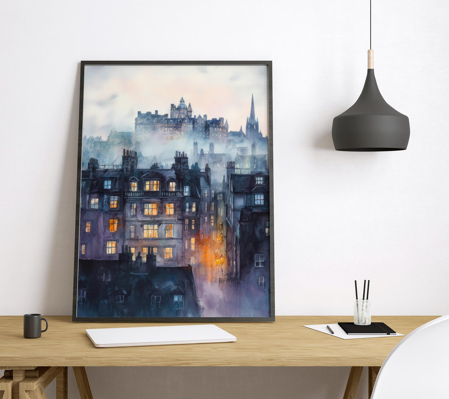 Edinburgh Watercolor Poster Edinburgh Travel Print Edinburgh Wall Art Edinburgh Cityscape Painting Edinburgh Souvenir Scotland Decor