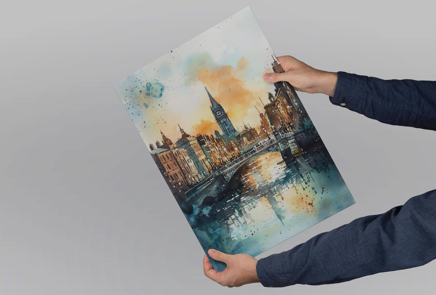 Dublin Watercolor Poster Dublin Travel Print Dublin Wall Art Dublin Cityscape Painting Dublin Souvenir Ireland Decor
