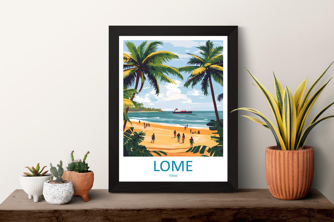 Lome Travel Print Lomé Wall Decor Togo Lome Art Lome Wall Art Africa Poster Gift for City and Coastal Lovers Lome Poster Art
