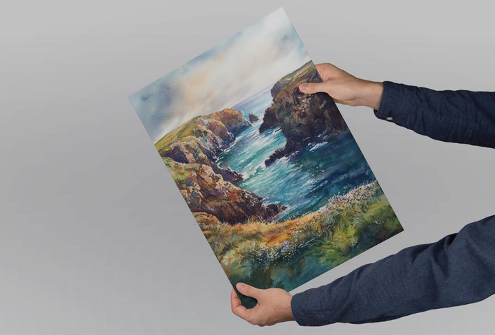 Pembrokeshire Watercolor Poster Pembrokeshire Travel Print Pembrokeshire Wall Art Coastal Painting Wales Souvenir Decor