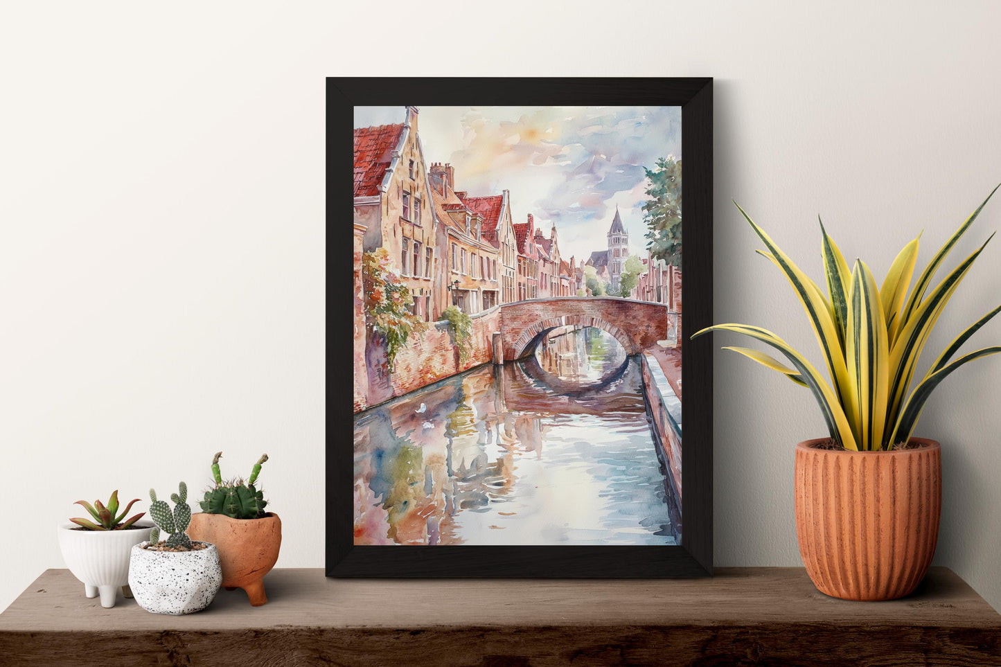 Bruges Watercolor Poster Bruges Travel Print Bruges Wall Art Bruges Cityscape Painting Bruges Souvenir Belgium Decor