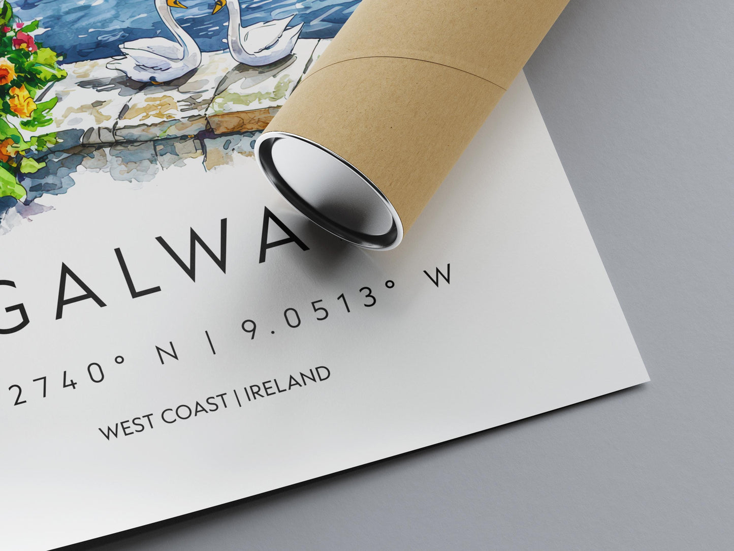 Galway Watercolor Poster Galway Travel Print Galway Wall Art Galway Cityscape Painting Galway Souvenir Ireland Decor