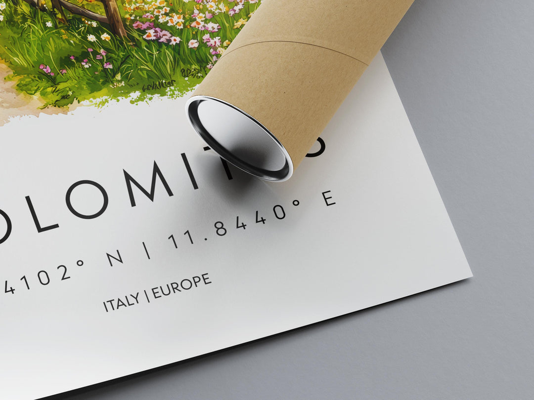 Dolomites Watercolor Poster Dolomites Travel Print Dolomites Wall Art Mountain Landscape Painting Italy Souvenir Decor