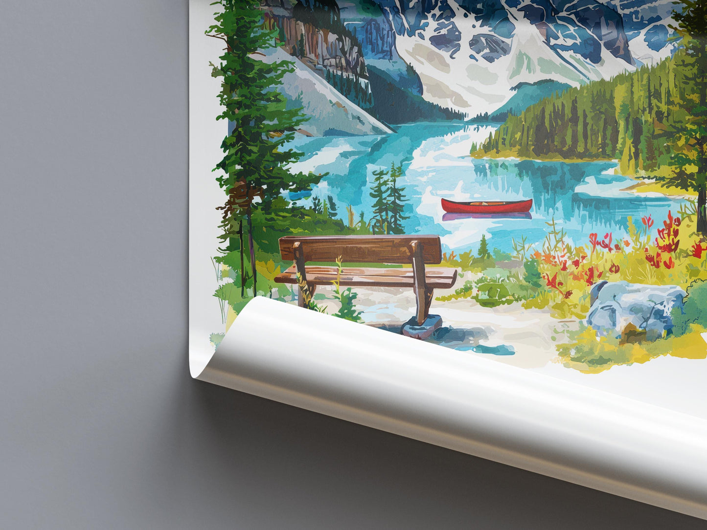 Banff Watercolor Poster Banff Travel Print Banff Wall Art Banff Landscape Painting Canada Souvenir Mountain Nature Decor