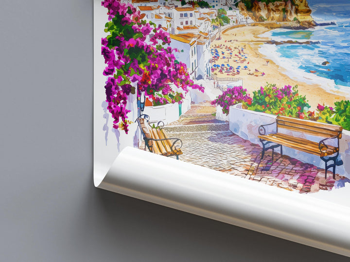 Albufeira Watercolor Poster Albufeira Travel Print Albufeira Wall Art Algarve Painting Albufeira Souvenir Portugal Decor