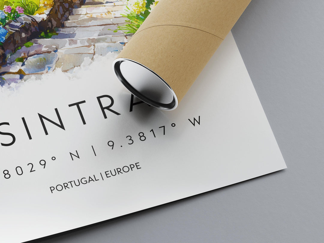 Sintra Watercolor Poster Sintra Travel Print Sintra Wall Art Sintra Castle Painting Portugal Souvenir Landscape Decor