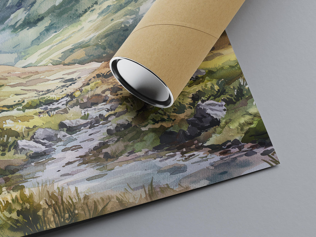 Snowdonia Watercolor Poster Snowdonia Travel Print Mountain Wall Art Snowdonia Painting Wales Landscape Souvenir Decor