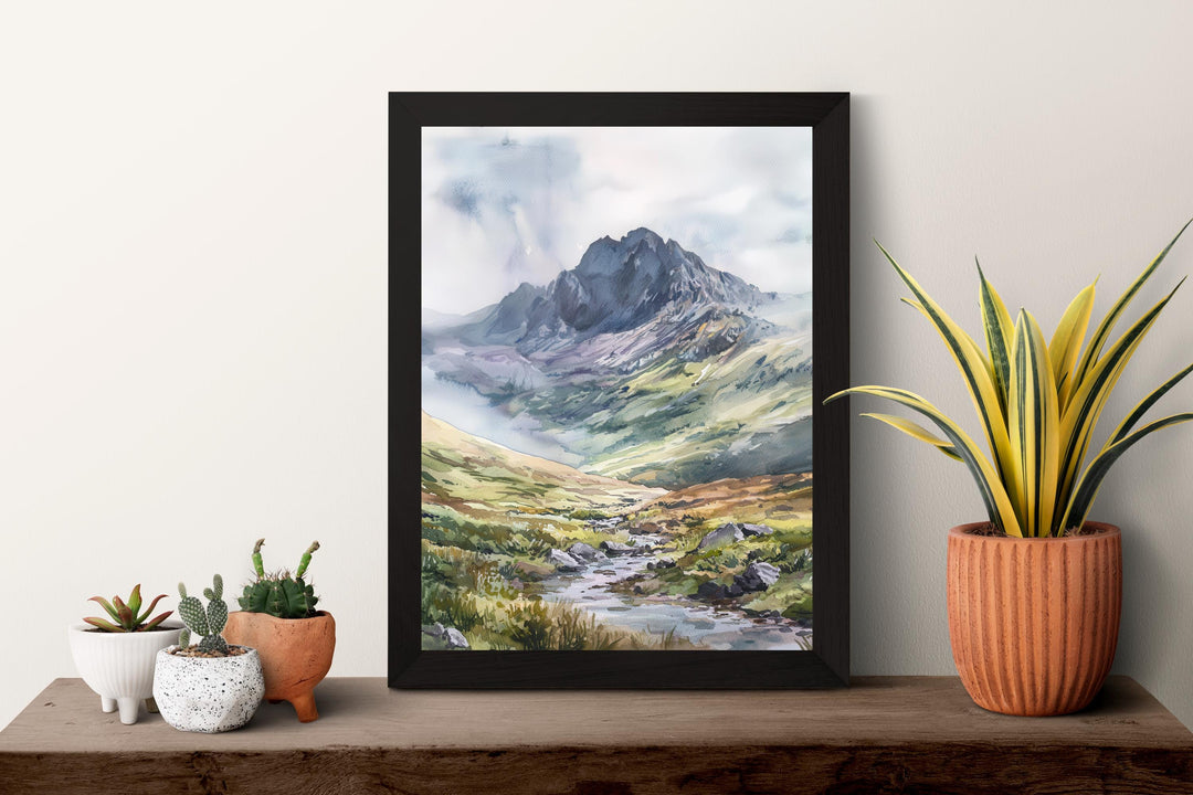 Snowdonia Watercolor Poster Snowdonia Travel Print Mountain Wall Art Snowdonia Painting Wales Landscape Souvenir Decor