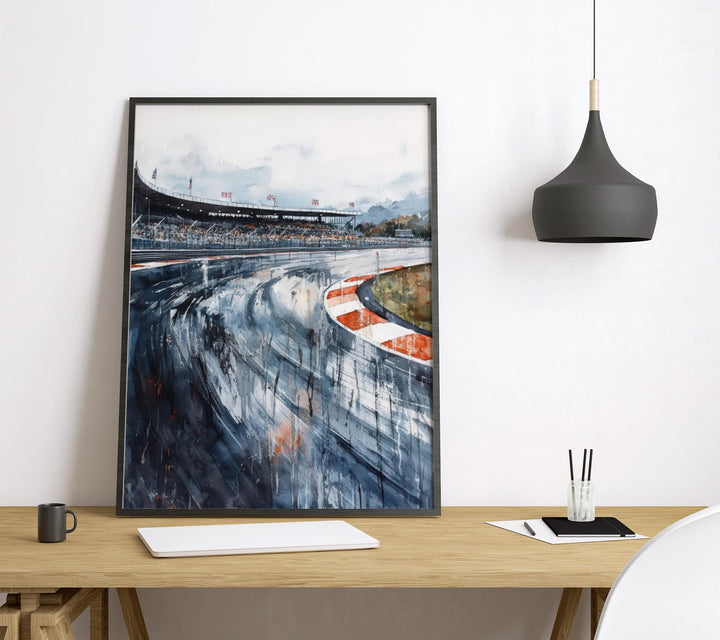 Silverstone Watercolor Poster Silverstone Travel Print Racing Circuit Wall Art Motorsport Painting UK Track Decor