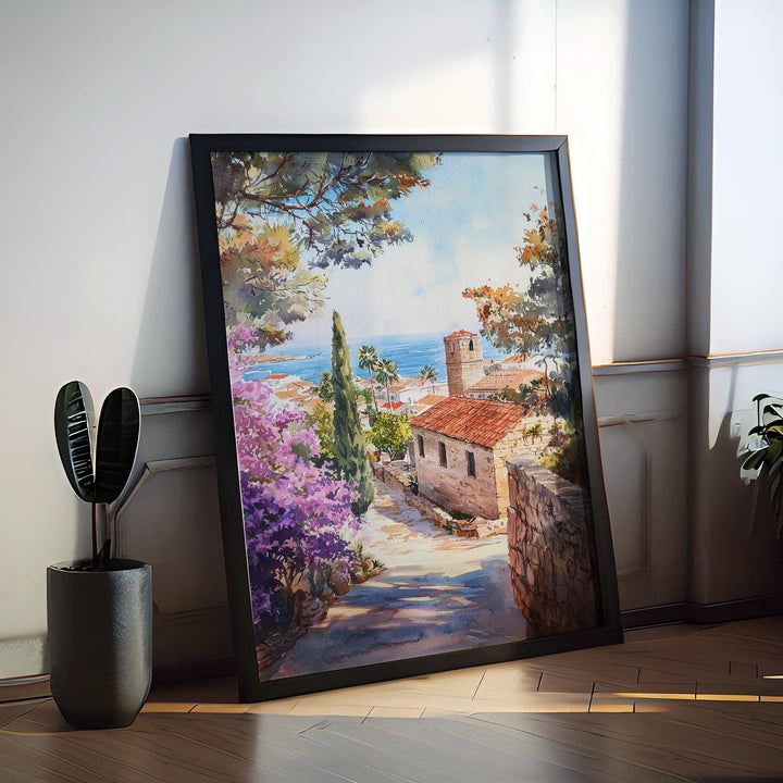 Rhodes Watercolor Poster Rhodes Travel Print Rhodes Wall Art Greek Island Painting Rhodes Souvenir Aegean Decor