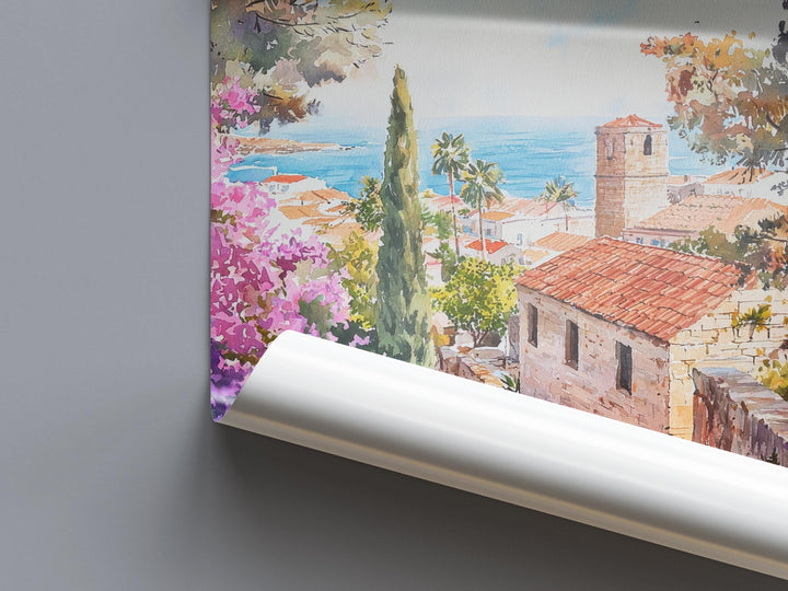 Rhodes Watercolor Poster Rhodes Travel Print Rhodes Wall Art Greek Island Painting Rhodes Souvenir Aegean Decor