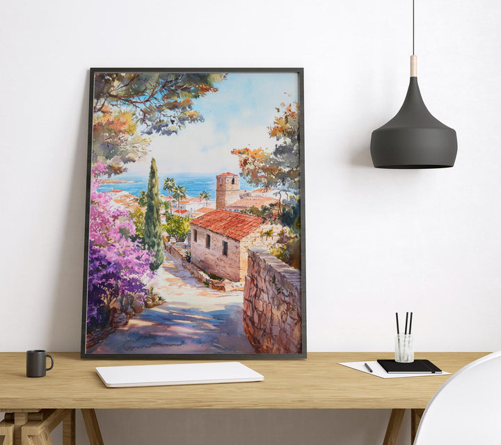 Rhodes Watercolor Poster Rhodes Travel Print Rhodes Wall Art Greek Island Painting Rhodes Souvenir Aegean Decor