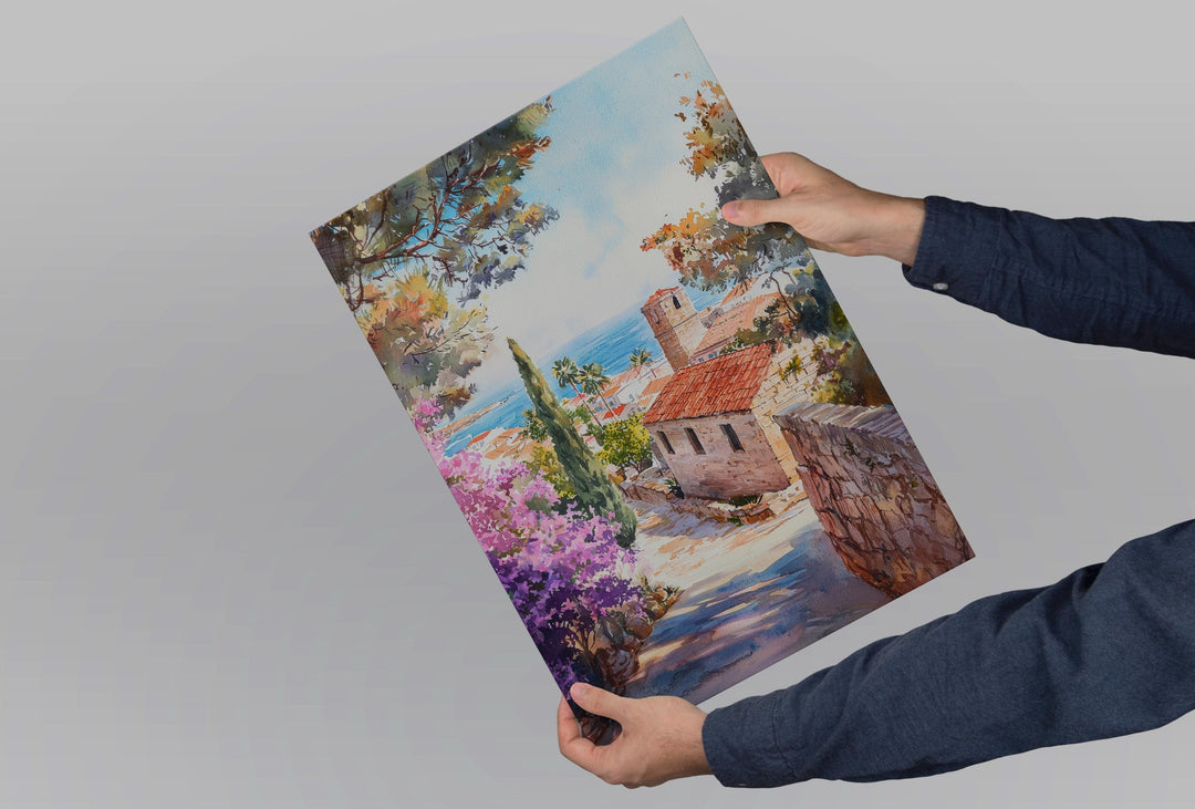 Rhodes Watercolor Poster Rhodes Travel Print Rhodes Wall Art Greek Island Painting Rhodes Souvenir Aegean Decor