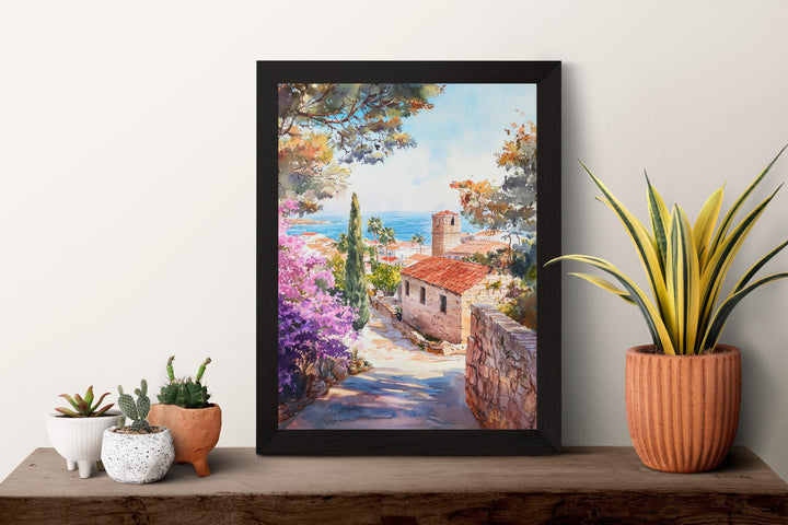 Rhodes Watercolor Poster Rhodes Travel Print Rhodes Wall Art Greek Island Painting Rhodes Souvenir Aegean Decor