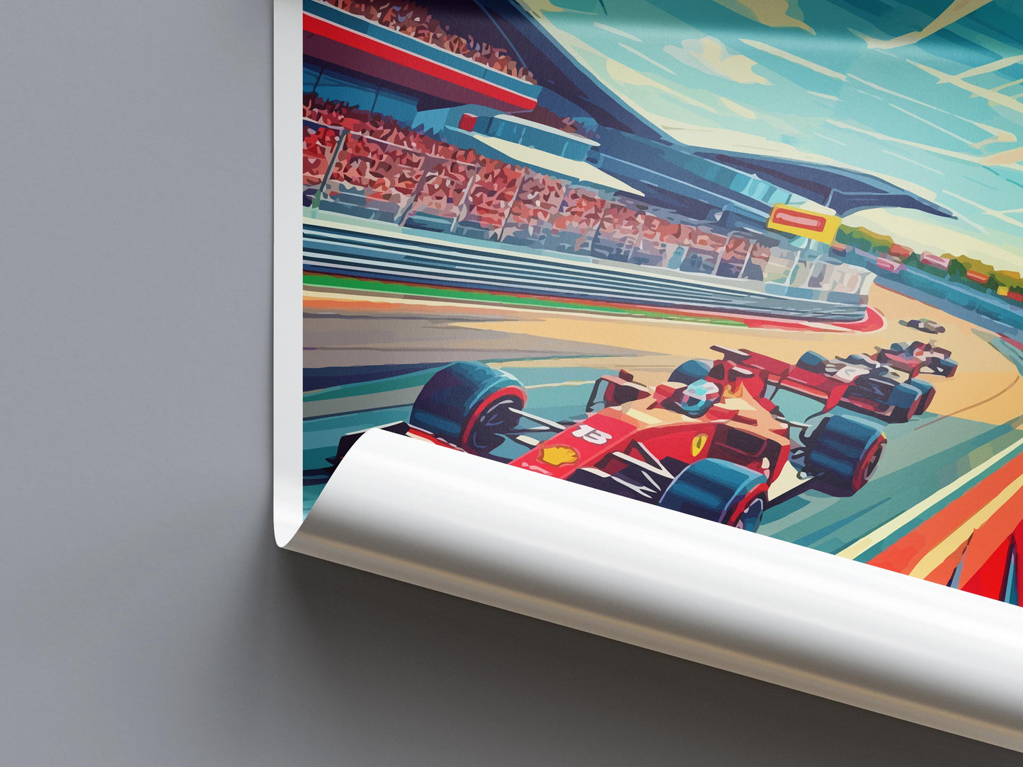 Silverstone Cartoon Travel Poster England Wall Art Racing Circuit Print Motorsport Illustration Track Decor Silverstone Souvenir Gift