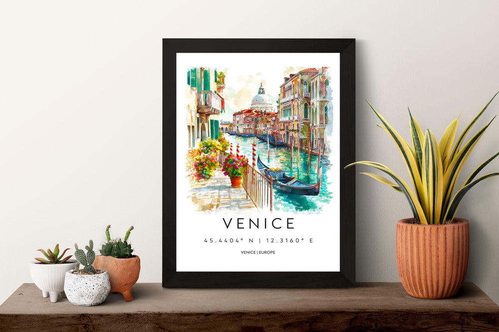 Venice Watercolor Poster Venice Travel Print Venice Wall Art Venice Cityscape Painting Venice Souvenir Italy Home Decor