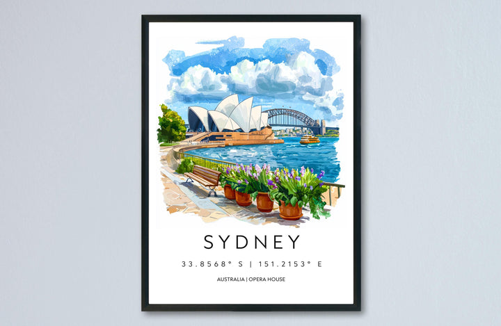 Sydney Watercolor Poster Sydney Travel Print Sydney Wall Art Sydney Cityscape Painting Sydney Souvenir Australia Decor