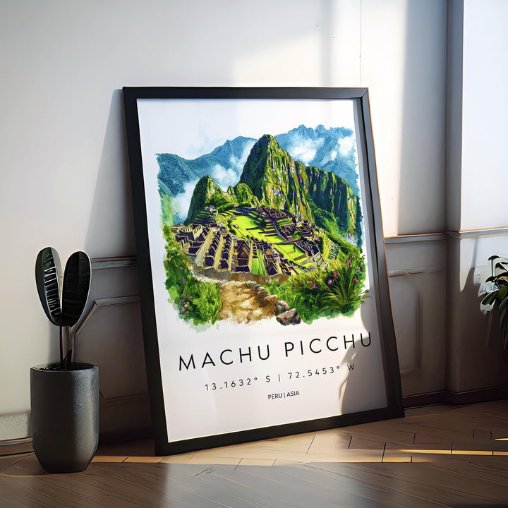 Machu Picchu Watercolor Poster Machu Picchu Travel Print Machu Picchu Wall Art Machu Picchu Painting Peru Souvenir Decor
