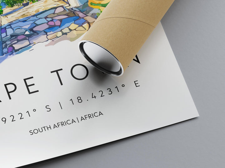 Cape Town Watercolor Poster Cape Town Travel Print Cape Town Wall Art Cape Town Cityscape Painting Cape Town Souvenir South Africa Decor