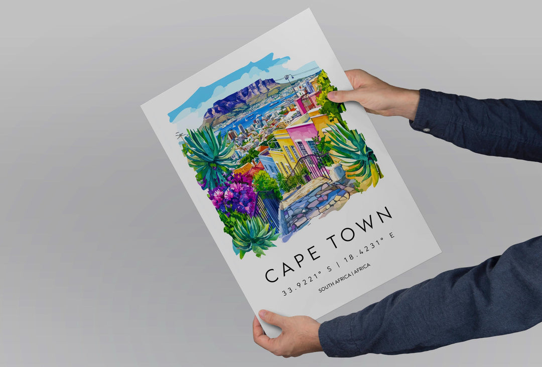 Cape Town Watercolor Poster Cape Town Travel Print Cape Town Wall Art Cape Town Cityscape Painting Cape Town Souvenir South Africa Decor