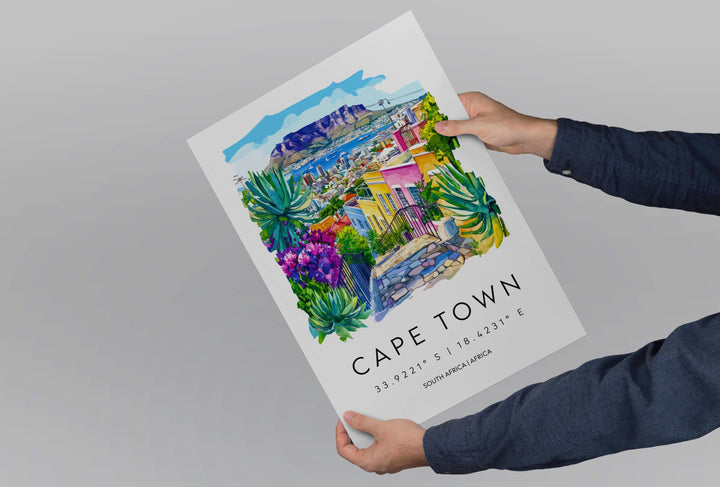 Cape Town Watercolor Poster Cape Town Travel Print Cape Town Wall Art Cape Town Cityscape Painting Cape Town Souvenir South Africa Decor