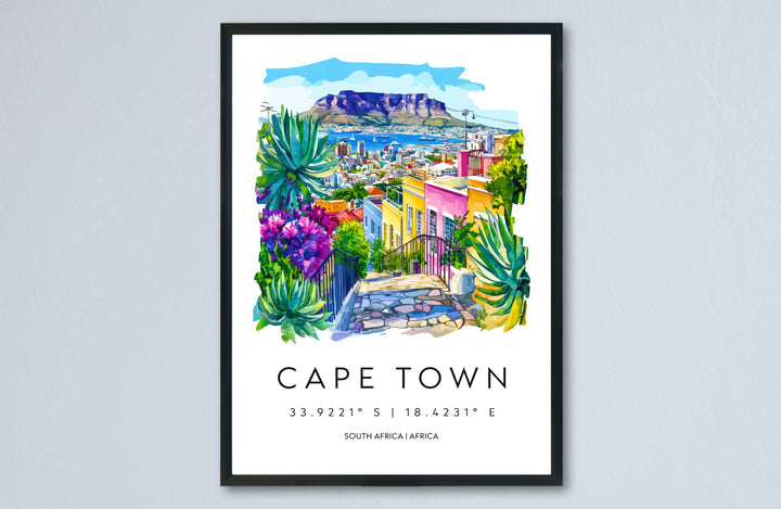 Cape Town Watercolor Poster Cape Town Travel Print Cape Town Wall Art Cape Town Cityscape Painting Cape Town Souvenir South Africa Decor
