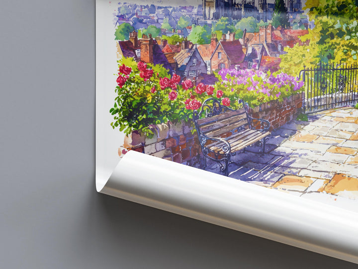 Winchester Watercolor Poster Winchester Travel Print Winchester Wall Art Winchester Cityscape Painting Winchester Souvenir UK Decor