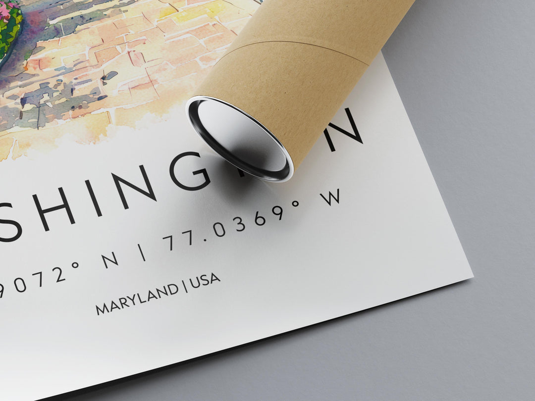 Washington DC Watercolor Poster Washington DC Travel Print Washington dc Wall Art Washington dc Painting Washington dc Souvenir USA Decor