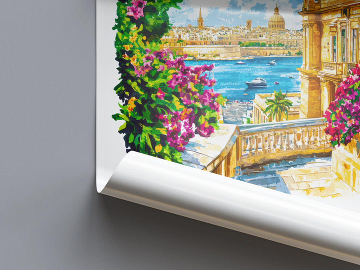 Valletta Watercolor Poster Valletta Travel Print Valletta Wall Art Valletta Cityscape Painting Valletta Souvenir Malta Decor