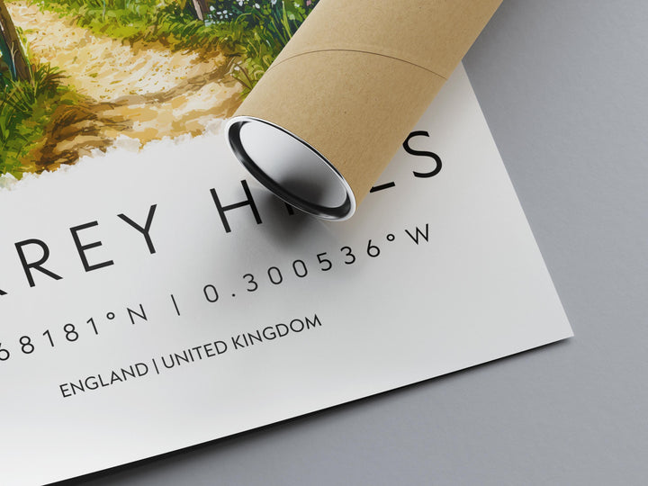 Surrey Hills Watercolor Poster Surrey Hills Travel Print Surrey Hills Wall Art Surrey Hills Landscape Painting Surrey Hills Souvenir UK Deco