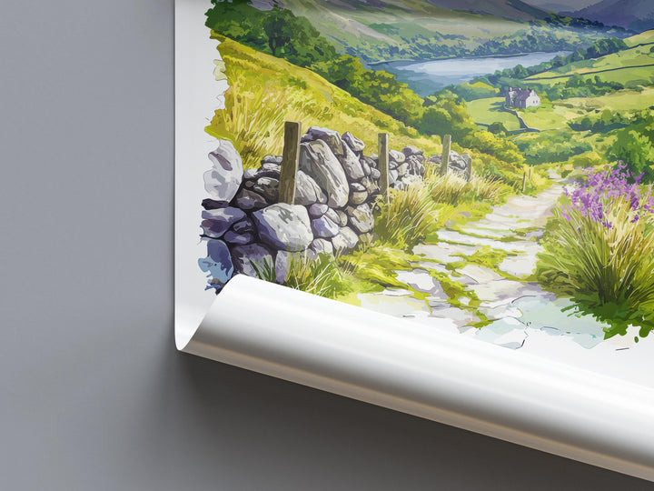 Snowdonia Watercolor Poster Snowdonia Travel Print Snowdonia Wall Art Snowdonia Landscape Painting Snowdonia Souvenir Wales Decor