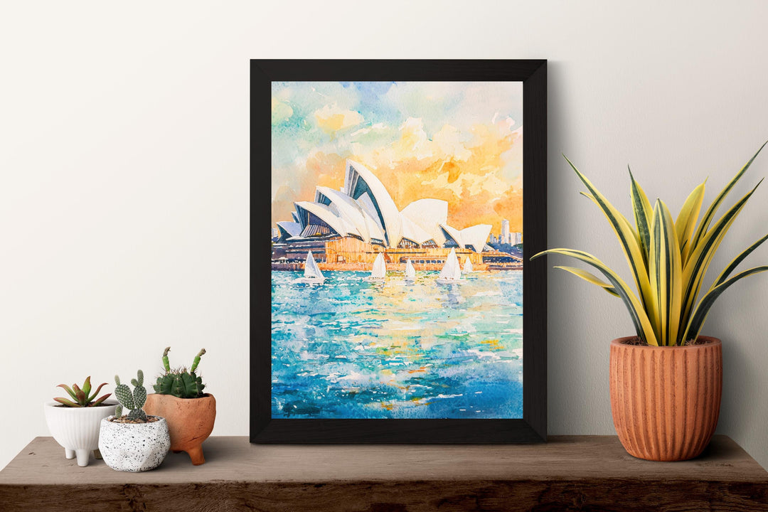 Sydney Opera House Watercolor Poster Sydney Opera House Travel Print Sydney Opera House Wall Art Sydney Opera House Painting Australia