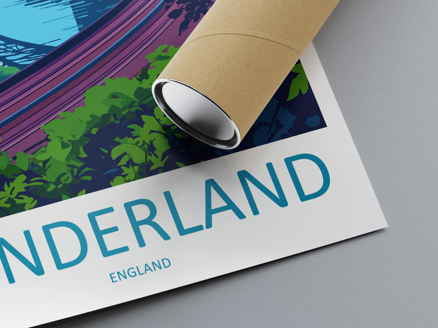 Sunderland Travel Poster England Wall Art Coastal City Print River Wear Illustration Seaside Decor Wearmouth Gift Souvenir