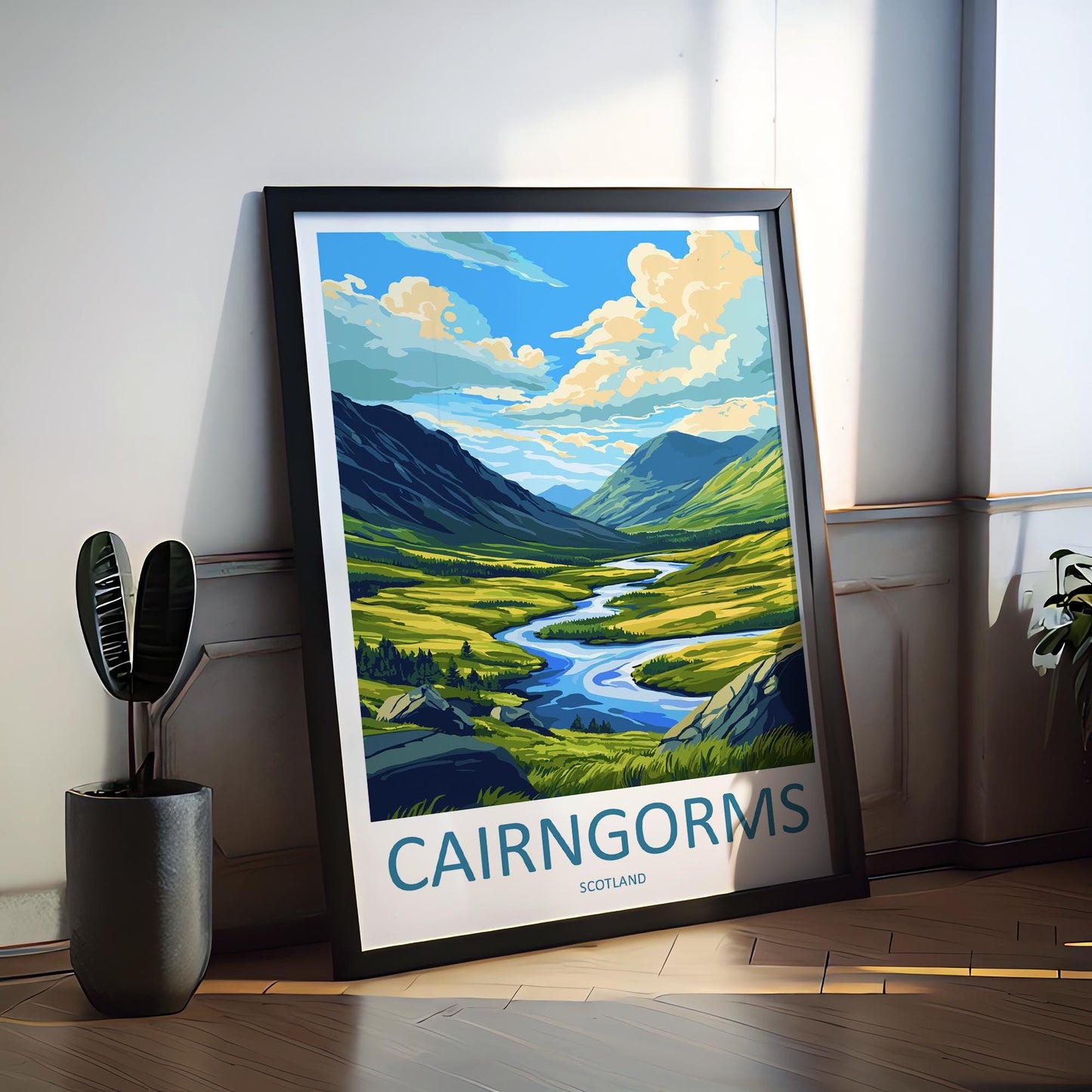 Cairngorms National Park Travel Poster Scotland Wall Art Mountain Landscape Print Highland View Decor Cairngorms Gift Souvenir