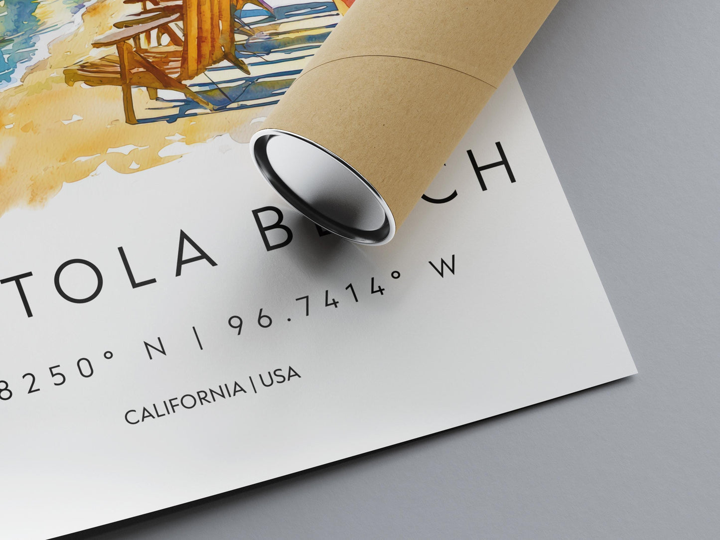 Capitola Beach Watercolor Poster Capitola Travel Print California Wall Art Ocean Painting Capitola Beach Decor