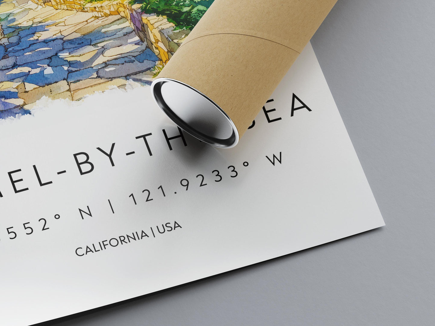 Carmel-by-the-Sea Watercolor Poster Carmel Travel Print California Coast Art Ocean Painting Carmel-by-the-Sea Decor