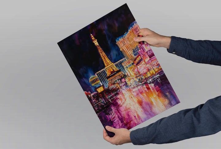 Las Vegas Watercolor Poster Las Vegas Travel Print Las Vegas Wall Art Las Vegas Cityscape Painting Las Vegas Souvenir USA Decor