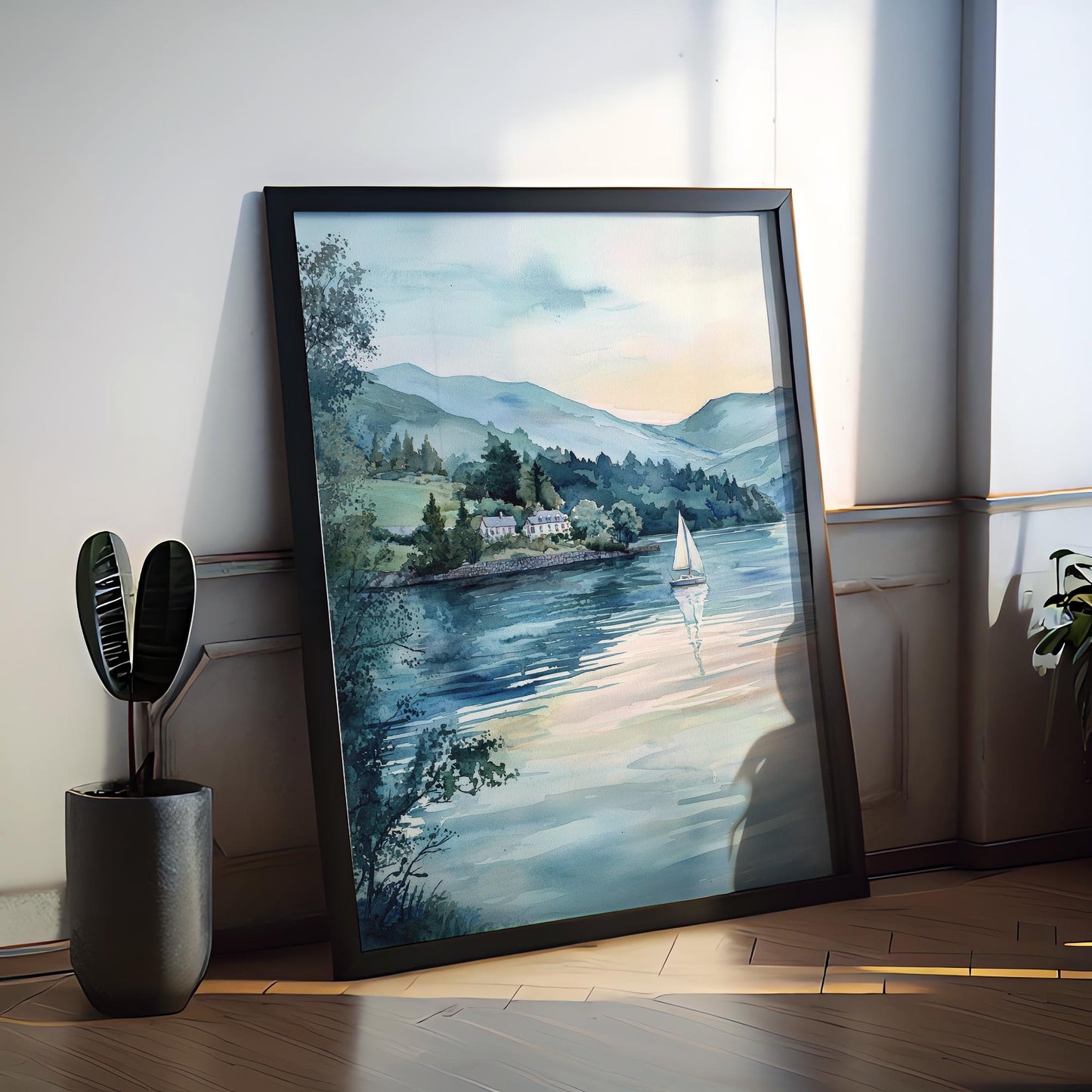 Windermere Watercolor Poster Windermere Travel Print Windermere Lake District Art Windermere Nature Decor