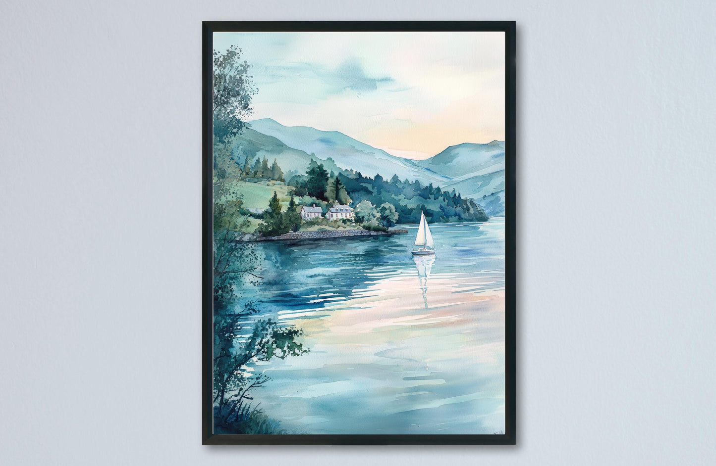 Windermere Watercolor Poster Windermere Travel Print Windermere Lake District Art Windermere Nature Decor
