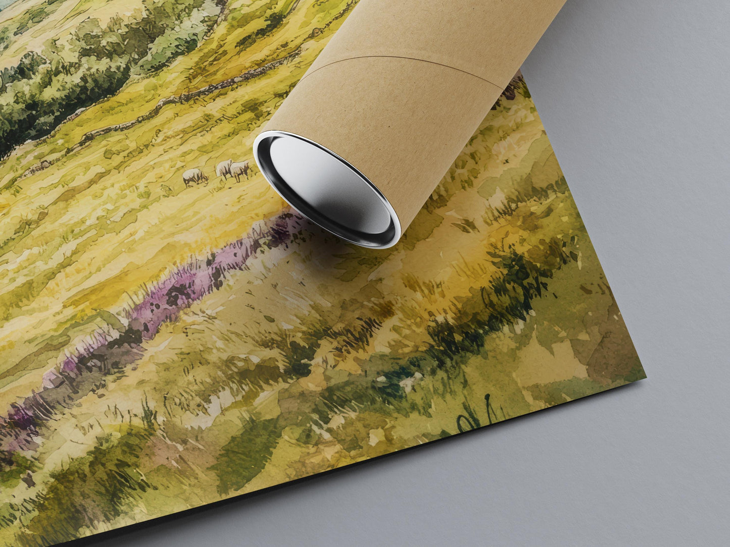 Brecon Beacons Watercolor Poster Wales Travel Print UK National Park Wall Art Brecon Landscape Decor Mountain Scene Countryside Print