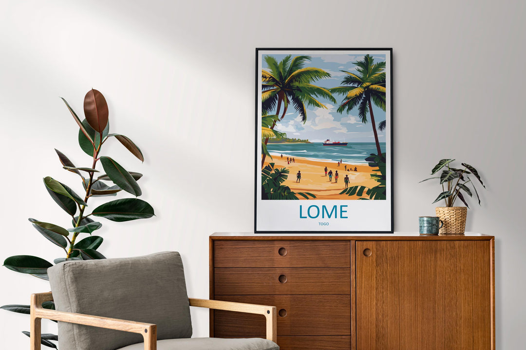 Lome Travel Print Lomé Wall Decor Togo Lome Art Lome Wall Art Africa Poster Gift for City and Coastal Lovers Lome Poster Art